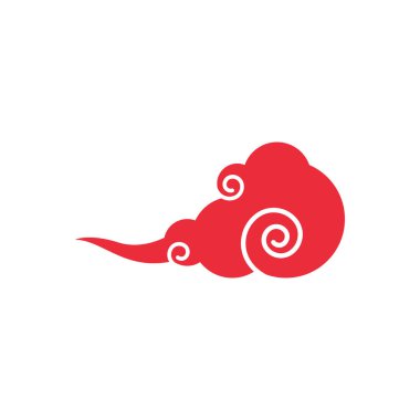 Çin bulut simgesi düz tasarım