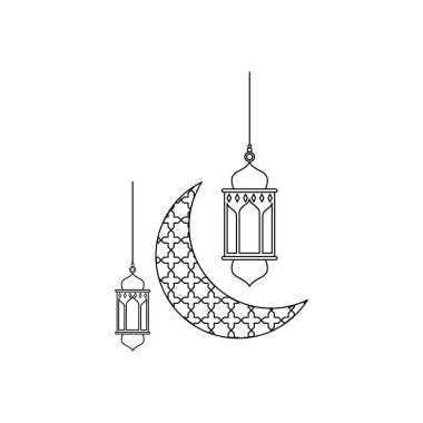İki fener ve bir hilal çizgisi.