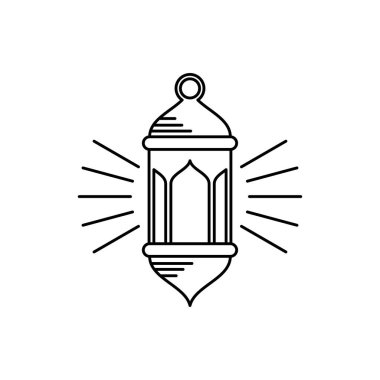 İslam fenerleri ikon vektör düz tasarım