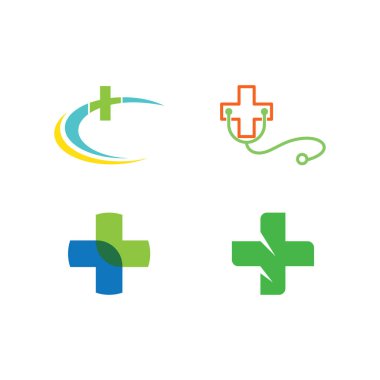 Tıbbi Haç illüstrasyon Logo şablon vektör tasarımı