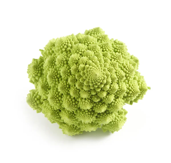 Ціла брокколі Romanesco на білому — стокове фото