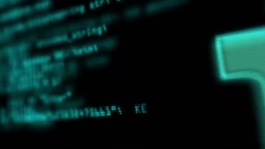 Bitcoin, Bağlayıcı, Ethereum, siber bankacılık, para, kripto para, engelleme teknolojisi sembolleri ile soyut konsept animasyonu görüntüle. Arızalı simge arkaplanı.