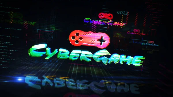 Cyber Gioco Futuristico Stile Cyberpunk Illustrazione Moderno Astratto Rendering Intro — Foto Stock