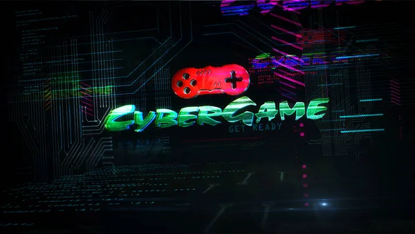 Cyber Spiel Futuristischen Cyberpunk Stil Illustration Modernes Abstraktes Rendering Intro — Stockfoto