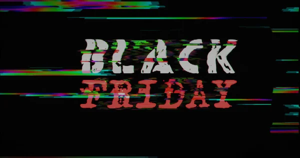 Black Friday Distorted Glitch Effect Rendering Illustration Shopping Business Sale — Stock Photo, Image