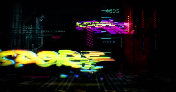Esport Juego Futurista Cyberpunk Estilo Bucle Animación Vuelo Loopable Sin — Vídeo de stock