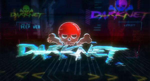 Darknet Futuristische Illustration Cyberpunk Stil Modernes Abstraktes Hologramm Intro Mit — Stockfoto