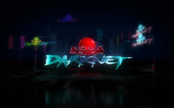 Darknet Futuristische Illustration Cyberpunk Stil Modernes Abstraktes Hologramm Intro Mit — Stockfoto