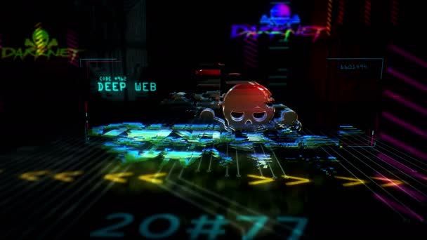 Futuristische Loop Animationen Cyberpunk Stil Darknet Modernes Abstraktes Rendering Hologramm — Stockvideo