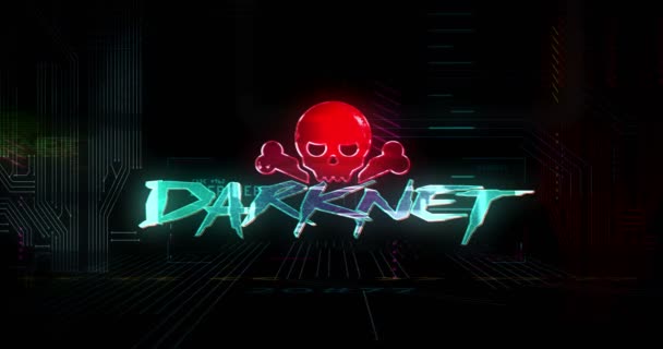 Darknet Futurista Cyberpunk Estilo Bucle Animación Sin Fisuras Moderno Abstracto — Vídeos de Stock
