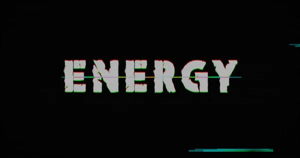 Symbol Výstrahy Energie Zkreslil Text Pozadí Poškozené Retro Televize Abstraktní — Stock fotografie