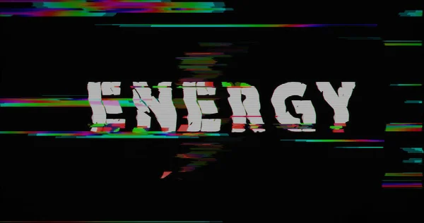 Símbolo Advertencia Energía Distorsionó Texto Fondo Televisión Retro Daño Concepto —  Fotos de Stock