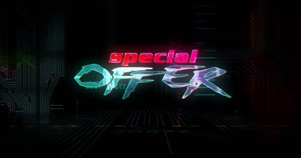 Oferta Specială Animație Futuristă Cyberpunk Stil Buclă Fără Sudură Modern — Videoclip de stoc