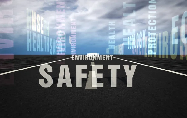 HSE health safety environment abstract concept. Text 3d illustration.