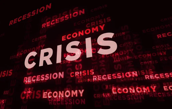 Válsággazdaság Recesszió Elvont Koncepció Ökológia Hse Védelem Szöveg Illusztráció — Stock Fotó