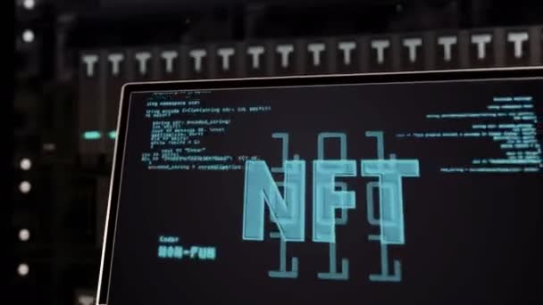 Nft Crypto Art Teknolojisi Koleksiyonlar Engelleme Zinciri Işlemleri Veri Tabanında — Stok video