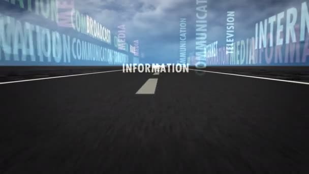 Testo Comunicazione Strada Concetto Loop Astratto Informazione Trasmissione Media Internet — Video Stock