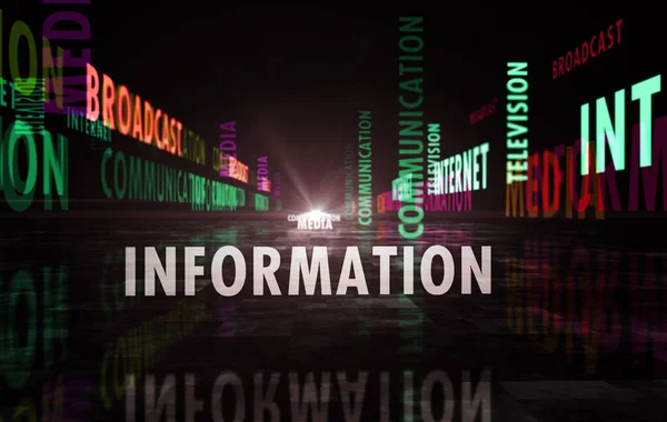 Information Communication Concept Abstrait Des Médias Diffusion Internet Télévision Texte — Photo