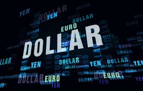 Pénznem Eollar Euro Yen Elvont Fogalom Pound Sterling Swiss Franc — Stock Fotó