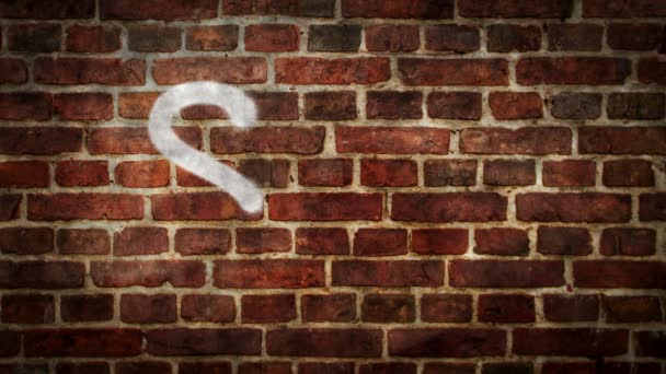 Sos Spray Painted Brick Wall Graffiti Art Concept Help Danger — Stock Video