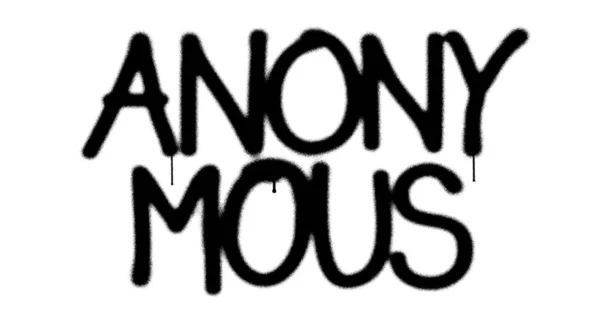 Anonimowy Spray Odizolowano Napis Graffiti Koncepcja Sztuki Buntu Prywatności Bezpieczeństwa — Zdjęcie stockowe