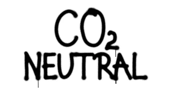 Co2 Clima Neutro Ambiente Ecologia Crise Spray Pintado Inscrição Isolada — Fotografia de Stock