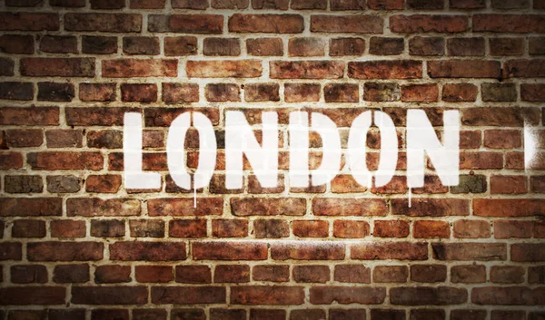 Лондон Англия Великобритания Великобритания Спрей Нарисован Стене Брика Арт Концепция — стоковое фото