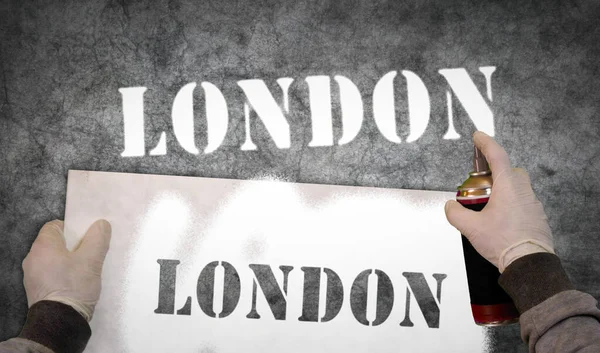 Лондон Англия Великобритания Великобритания Спрей Нарисован Стене Брика Арт Концепция — стоковое фото