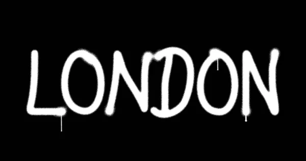 ロンドン イギリス イギリス Gbスプレーは孤立した碑文を描いた コンセプトアート エアブラシペイントテキスト 都市抽象作品 アルファチャンネル黒と白 — ストック写真