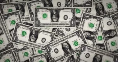 Dolar büyüyen para yığını. Banknotlar döngü şeklinde dönüyor. ABD 'de finans, ekonomik kriz, enflasyon ve iş konularında kusursuz ve döngülü bir arka plan kavramı.