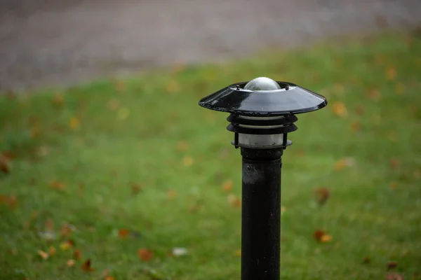 Černá Kovová Lampa Pole — Stock fotografie