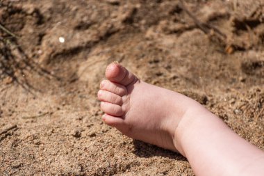 Bebekler kumsalda sol ayak.