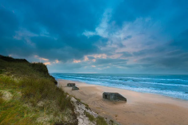 Skagen Denmark September 2014 Wwii Bunkers Being Devoured Sea — Stock Photo, Image