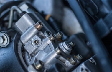 Lindesnes, Norveç - 18 Ağustos 2005: BMW M3 motorunun detayları.