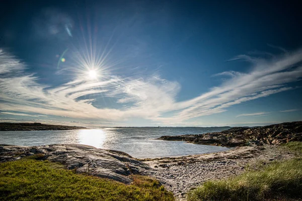 Wide Angle Photo Sand Beach Cliffs Summer Royalty Free Stock Images