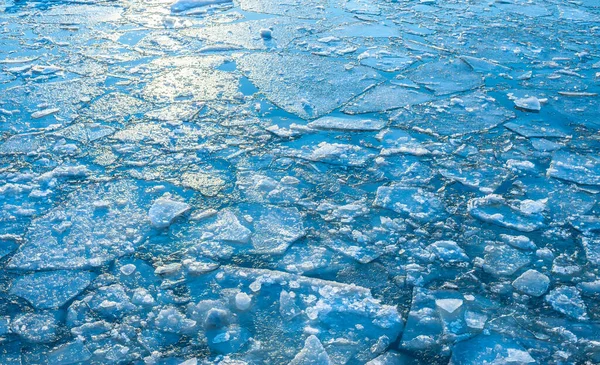 Bloques Hielo Agitados Río —  Fotos de Stock