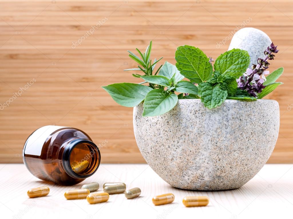 Alternative health care fresh herbs basil ,sage ,rosemary, mint 