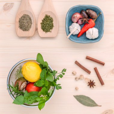 Fresh herbs and spices sage,rosemary,parsley,mint ,holy basil ,n