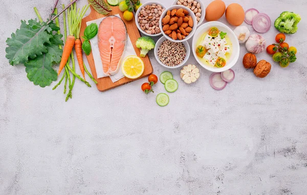 Ketogene Low Carbs Diät Zutaten Für Die Auswahl Gesunder Lebensmittel — Stockfoto