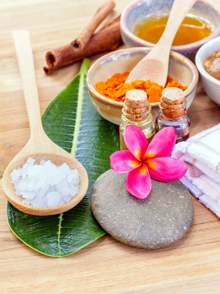 All of thai skin care ingredients. - Macro shot with copy space. — Stock Photo, Image