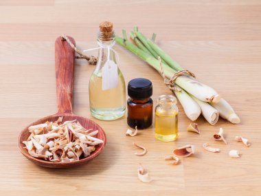 Natural Spa Ingredients . - Lemongrass essential Oil for alterna clipart