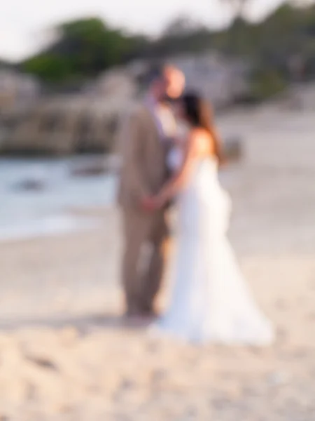 Ort der defokussierten Hochzeitszeremonie am Strand, abstrakte Unschärfe zurück — Stockfoto