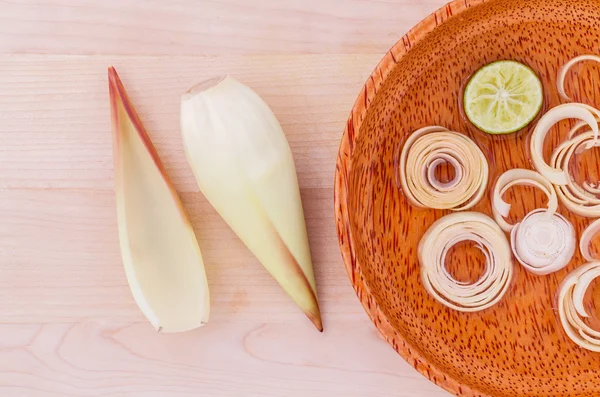 Flor de plátano alternativa vegetal saludable y alimentos limpios en w —  Fotos de Stock