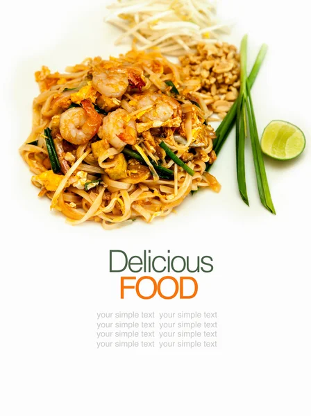 Fried noodle thai style with tamarin and chilies sauce .(Pad tha — Stock Photo, Image