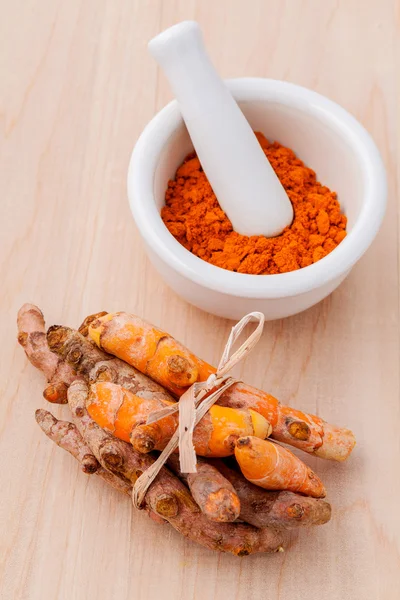 Turmeric for alternative medicine herbal supplements and herbal — Stock Photo, Image