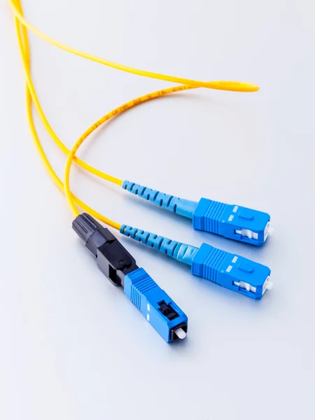 Fiber Optics connectors symbolic photo for fast internet connect — Stock Photo, Image