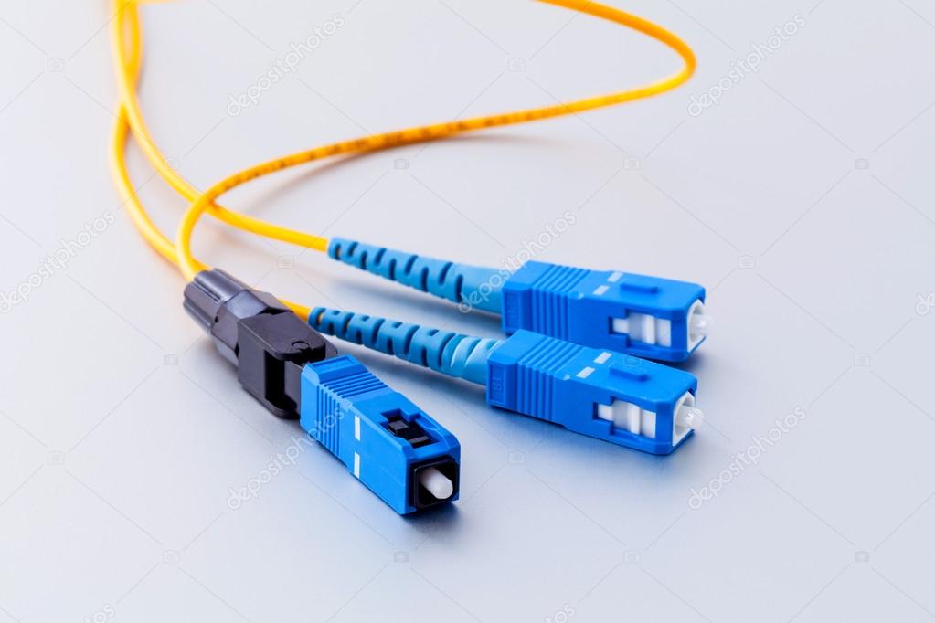 Fiber Optics connectors symbolic photo for fast internet connect