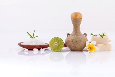 Spa treatment  sea salt and herbs natural spa Ingredients for sc