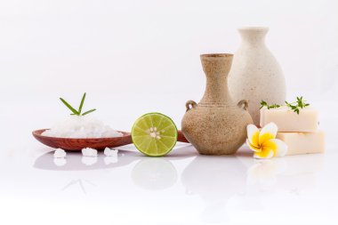 Spa treatment  sea salt and herbs natural spa Ingredients for sc