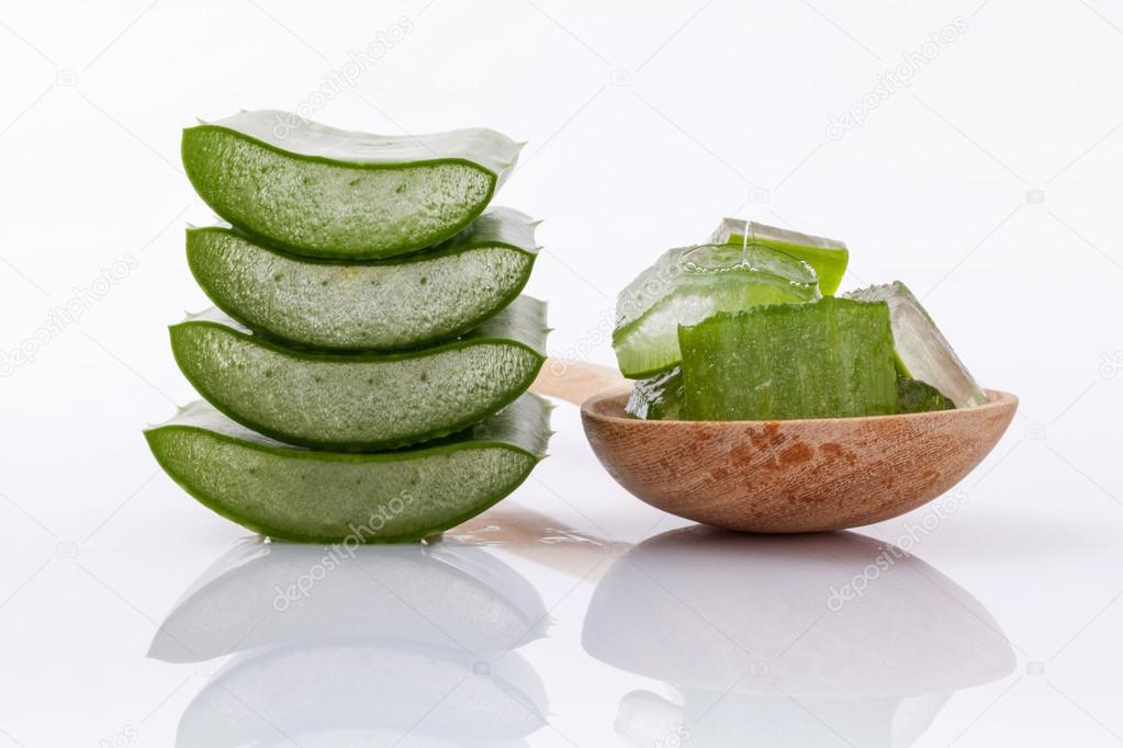 Aloe Vera slice natural spas ingredients for skin care isolated